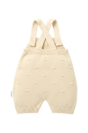 Baby Boy Textured Knit Romper i Ecru