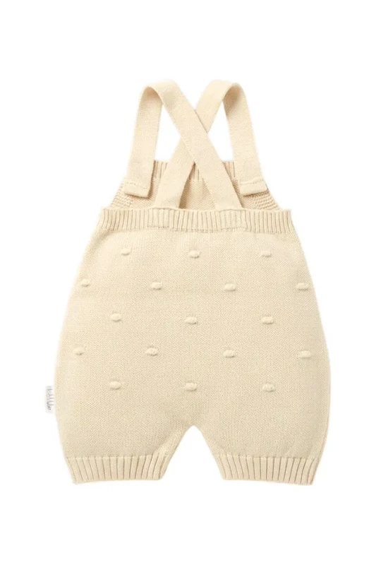 Baby Boy Textured Knit Romper i Ecru