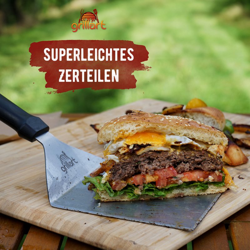 Premium Grill Spatuły wykonane ze stali nierdzewnej o wysokiej jakości dla roztrzaskanego burgera w tym. 30 kawałków papieru do nalewania - Grill Spatuły dla Plancha i Teppanyaki - Grill Turner wykonany ze stali nierdzewnej - idealne akcesoria grillo