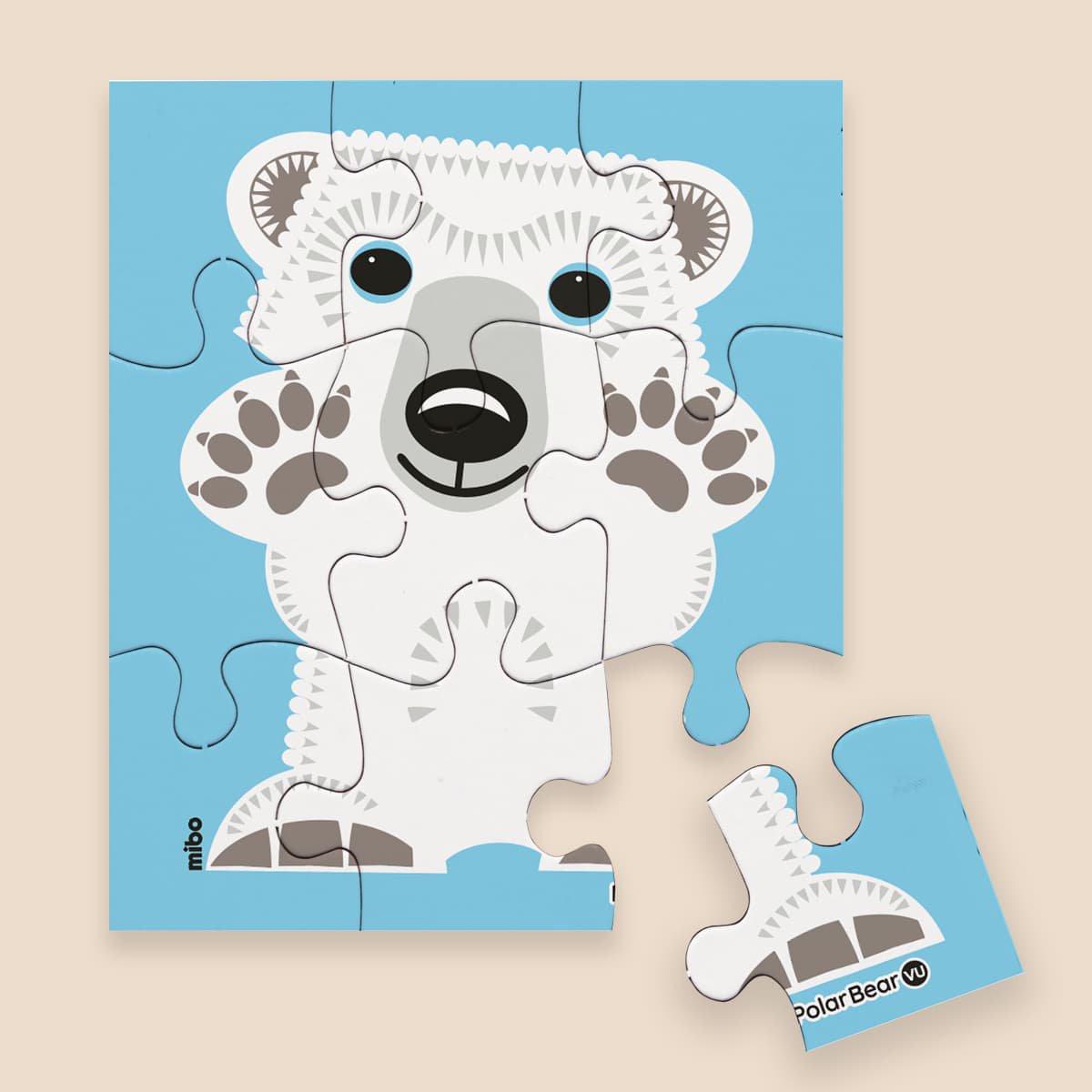 9-piece puzzle, 3 years+, Polar Bear, Made in France