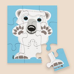 Puzzle de 9 piezas, 3 años+, Oso polar, Hecho en Francia