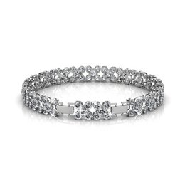 Blomsterarmbånd - Sølv og Krystal