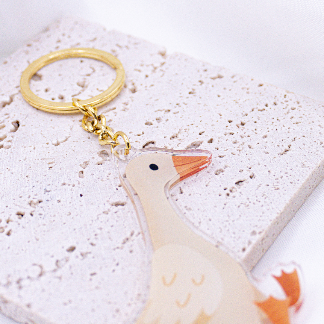 Ganso de remolque clave - Acrílico Key Ring Duck