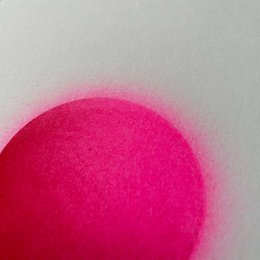 Riso postal Fuzzy Pink Planet, risografía, DIN A6