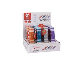 Whistle - Assortment 4 col. in display - 12 pcs - 3x17x3cm