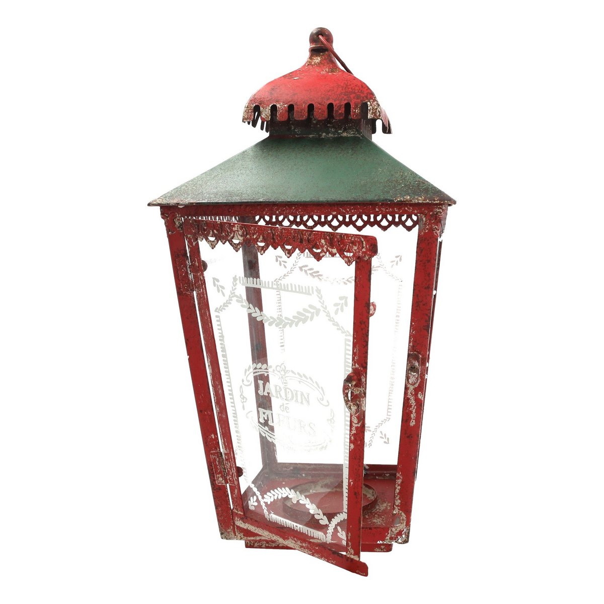 Red Christmas candle lantern H.50x24x24 cm