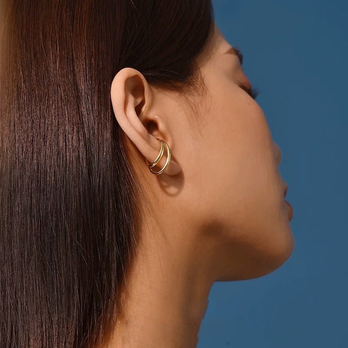 Cuffia auricolare minimalista a doppio cerchio opaco - un pezzo