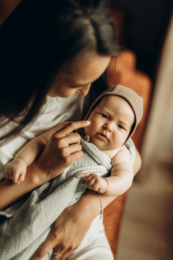 TISU ribbed baby bonnet, Taupe