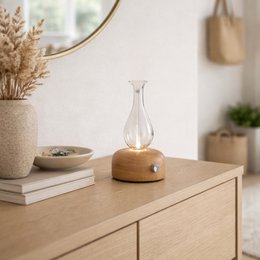 Diffusore a nebulizzazione - Aurora - legno e vetro FSC - Design sobrio e moderno - Funzione timer - Tasto dimmer - Idea regalo decorativa