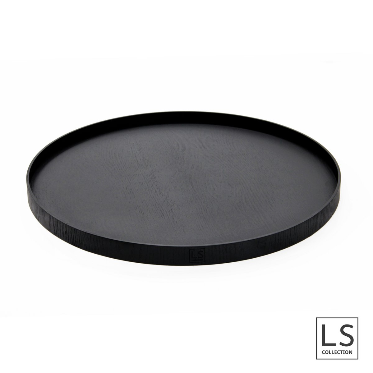 LS Collection® - Rond 50cm - Plateau - Plateau à bougies - Planche de service - Plateau en bois - Plateau en bois - Plateau - Décoration - Accessoires pour la maison - Noir Mat