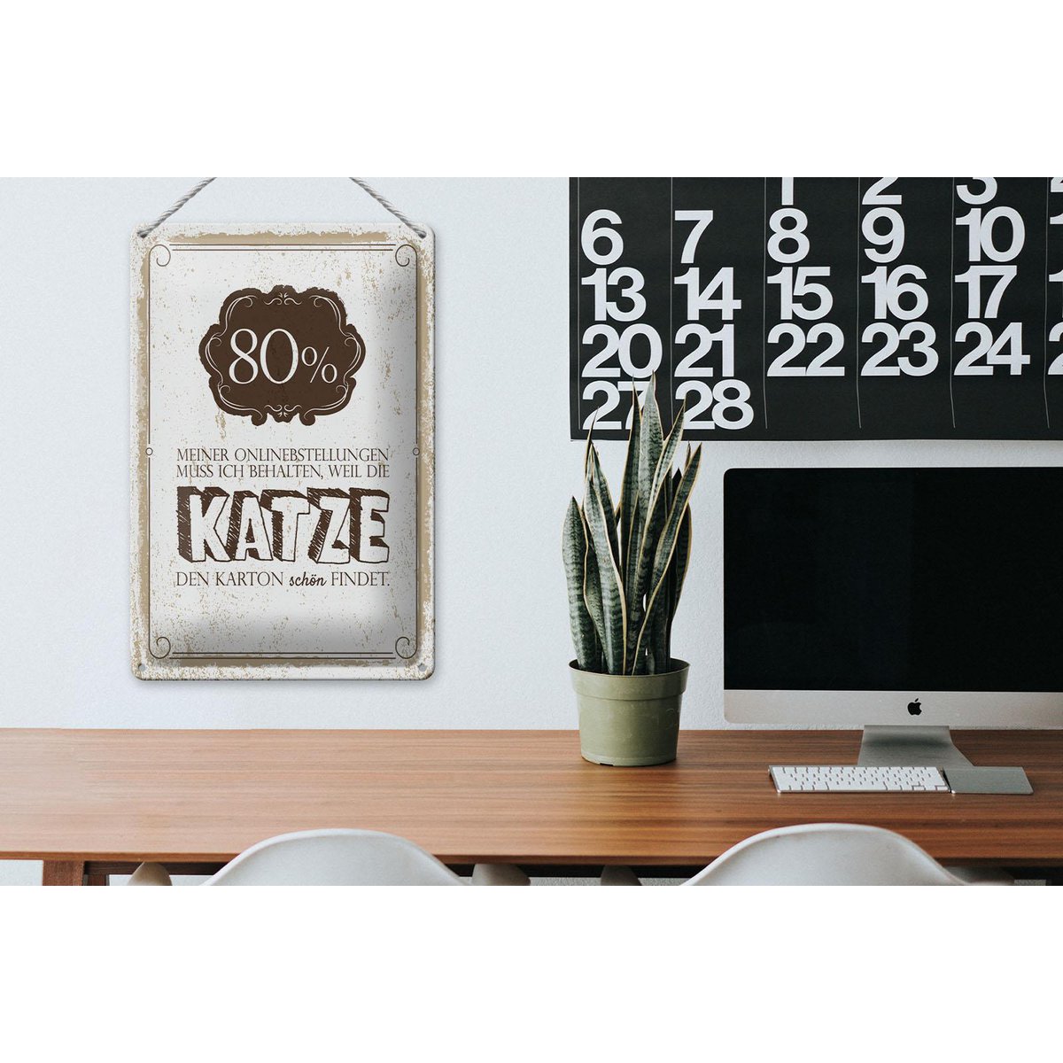 Blikskilt, der siger 20x30 cm online bestil kattepap dekorativt skilt