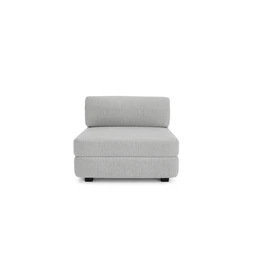 Grey modular sofa single seat unit, contemporary style, upholstered armchair, modern living room furniture.