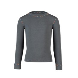 Pull ras du cou à manches longues Merino 250 pour enfants, gris parfait