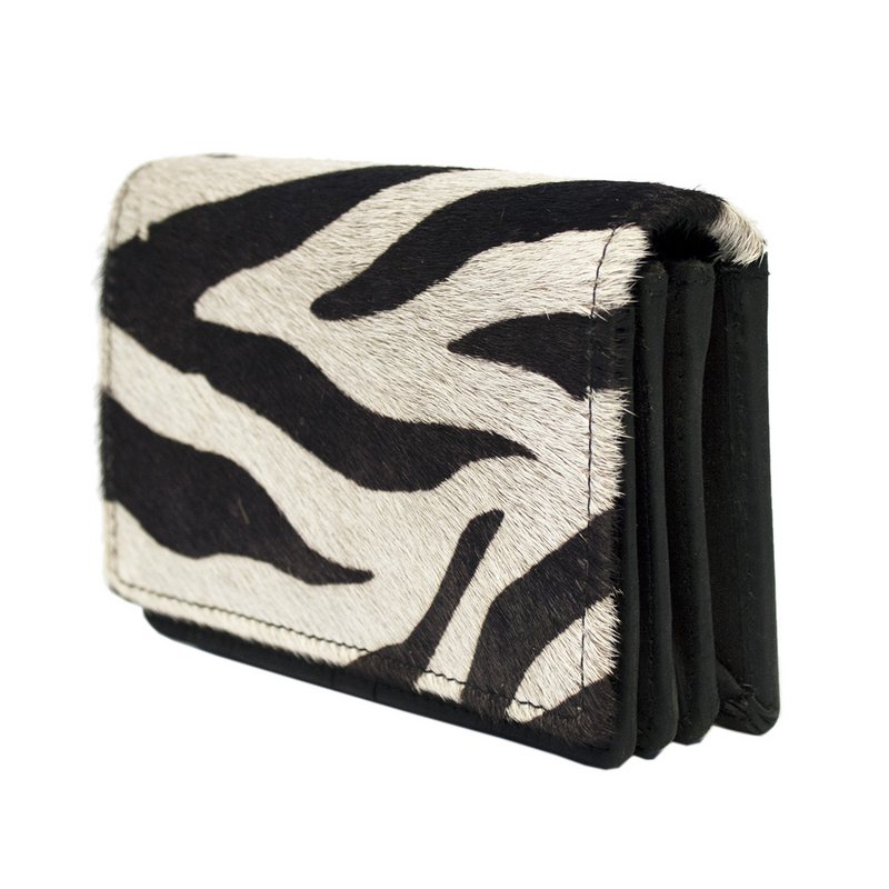 Ladies Wallet Black Leather RFID In 10 Prints