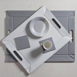 Coasters DUO, set of 4, grey/white