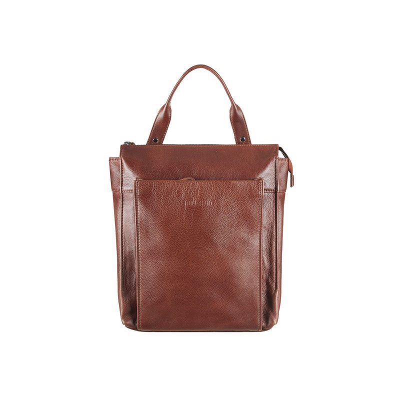 POCKET BAGPACK borsa zaino in pelle cognac