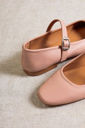 YOTA NUDE – Mary-Jane-Ballerinas mit quadratischer Zehenpartie