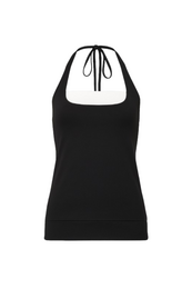 Top de capa sintética con cuello halter