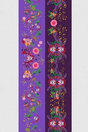 Virginieriou - Telephone shoulder "Scents" - 100% Recycled polyester Twill - blue/ shells - 128 cm x 5 cm