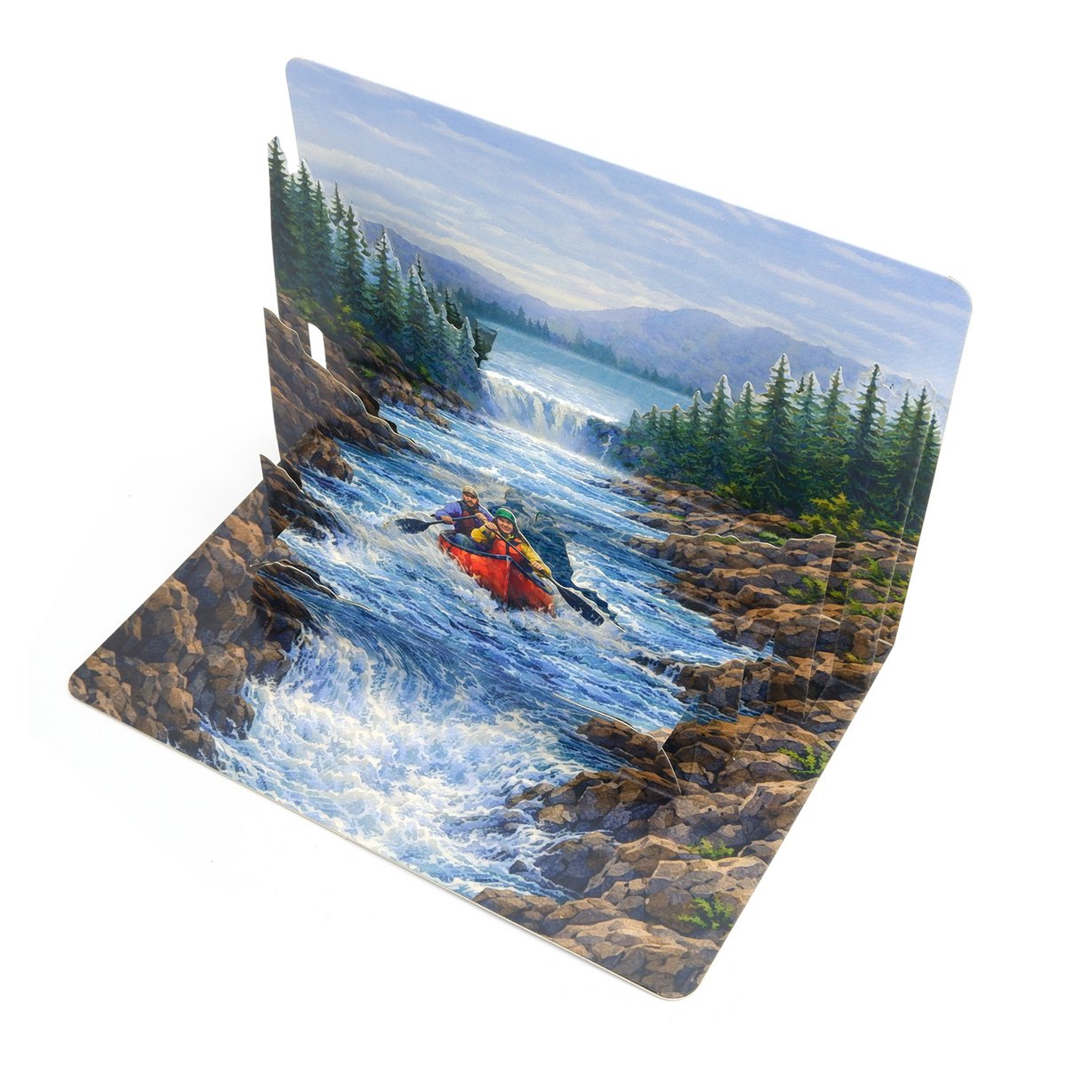 Canoe trip pop-up card, adventure