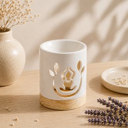 Céramy Series Perfume Burner – Yogi – Lacquered Ceramic Candle Holder – Diffusion of Scented Waxes, Essential Oils – Decorative Gift Idea