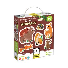 Puzzle progressivi Animali della foresta 2+