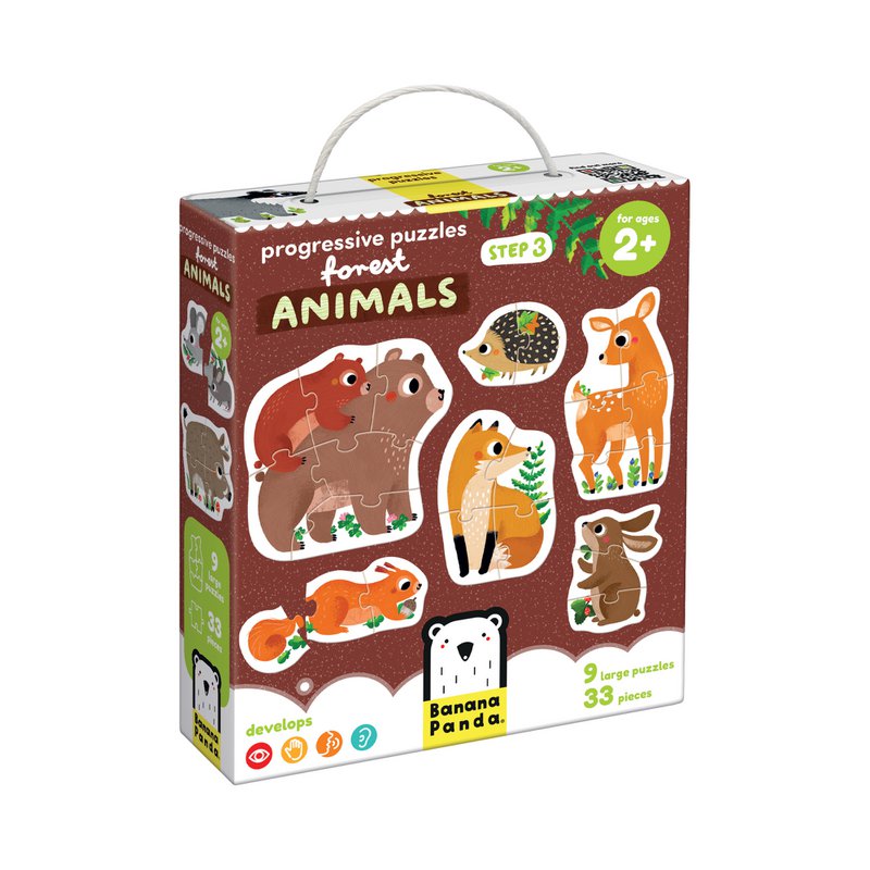 Puzzle progressivi Animali della foresta 2+