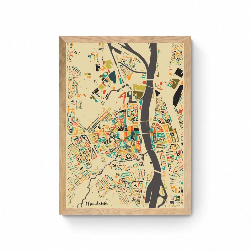 Maastricht - Mosaic City Map Map Plakat