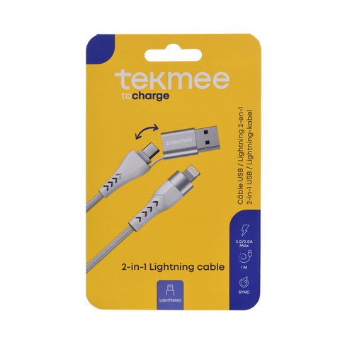 1M 2-IN-1 LIGHTNING/TYP-C UND USB-LADEGERÄT