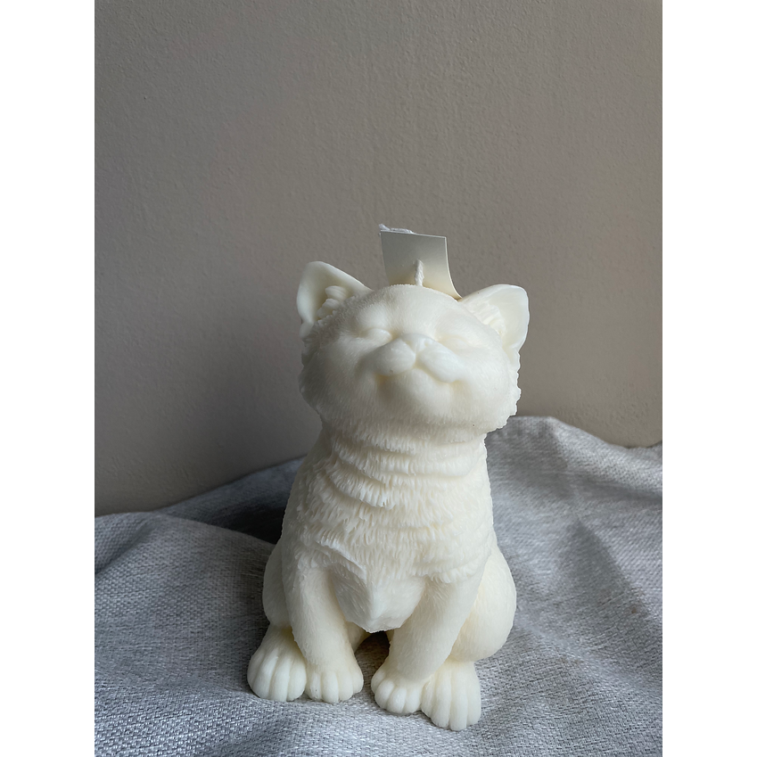 Świeca CAT XL | Świeca z rzeźbą zwierząt | Silke-Amsterdam