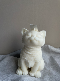 Świeca CAT XL | Świeca z rzeźbą zwierząt | Silke-Amsterdam
