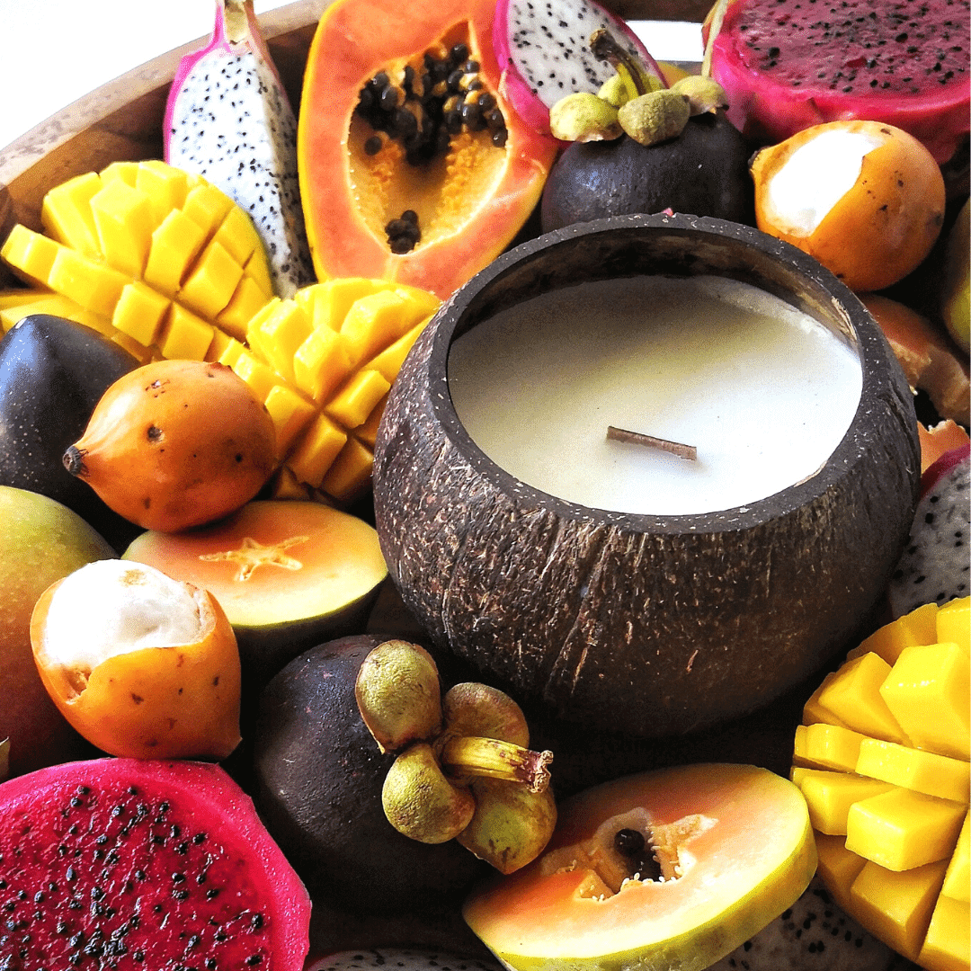 Bougie de soja aux fruits tropicaux