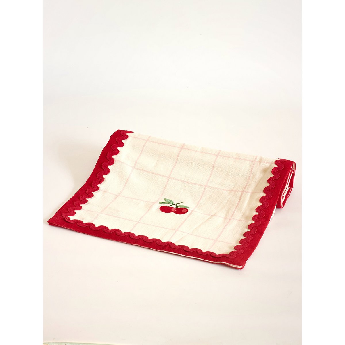 Cherry Crush Embroidered Runner