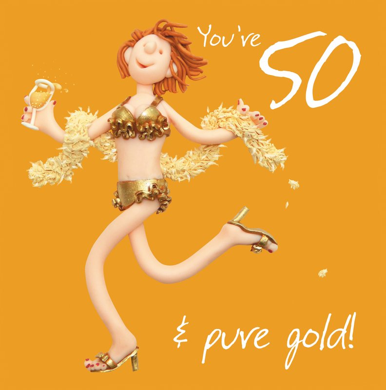 50. Kvinde Pure Gold nummereret fødselsdagskort