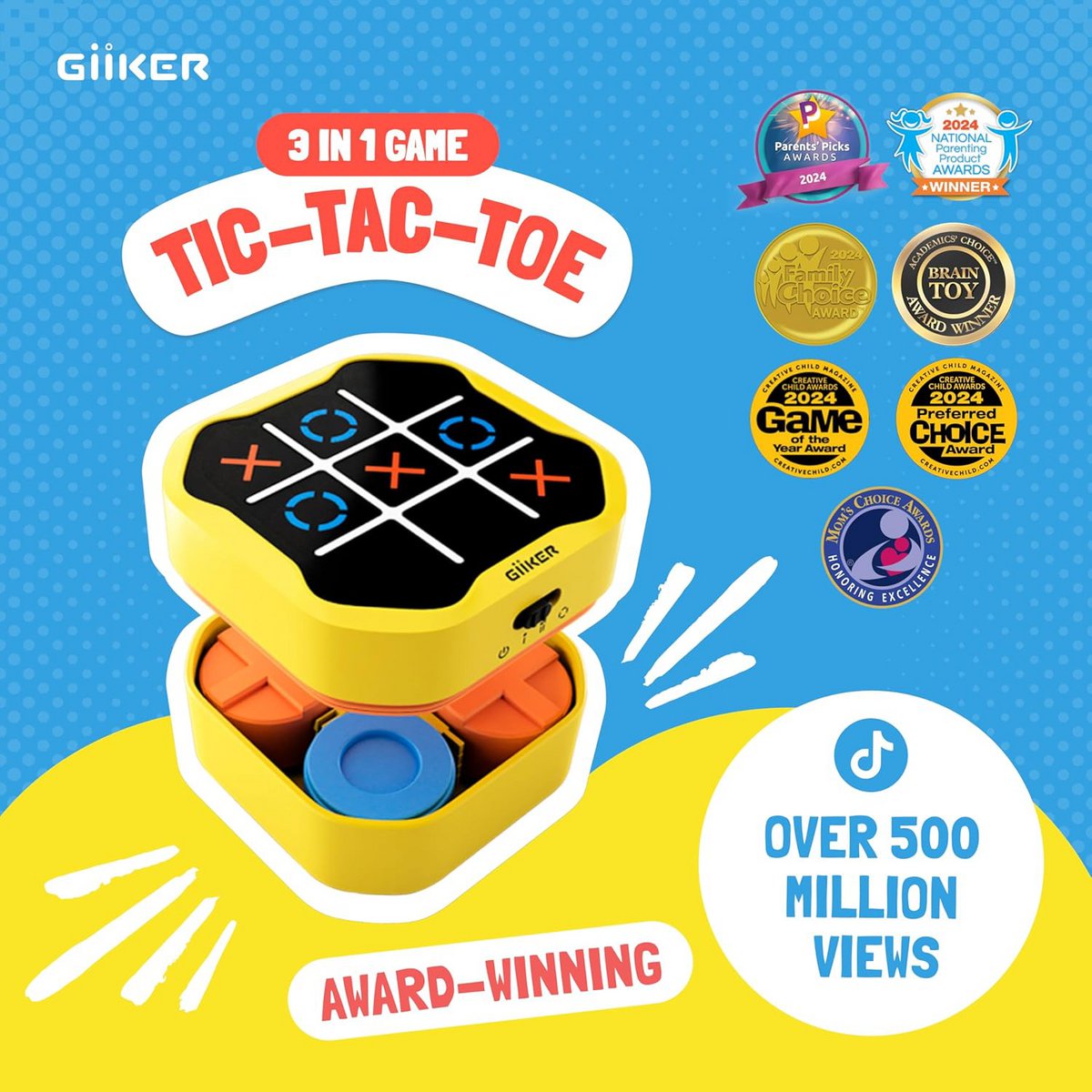 GiiKER Infinite Tic-Tac-Toe Bolt (3 games in 1)