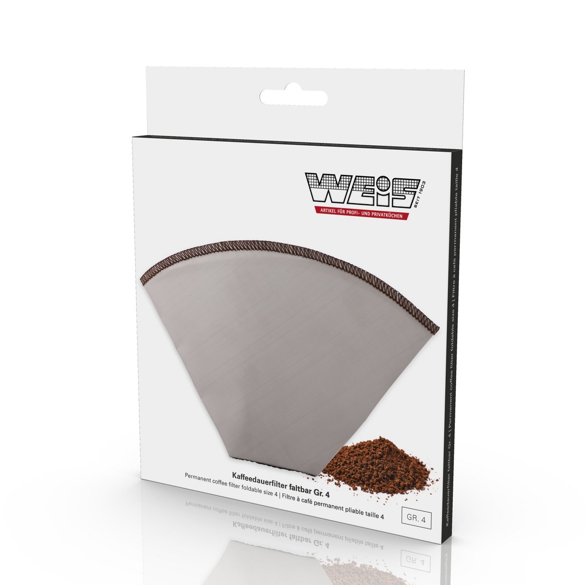 Kaffeedauerfilter Edelstahlgewebe faltbar Gr. 4
