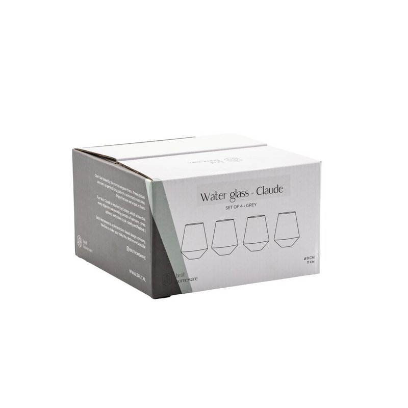 Water glasses Claude, set of 4, grey