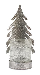 Teelichthalter Tanne silber 29 cm VE 4