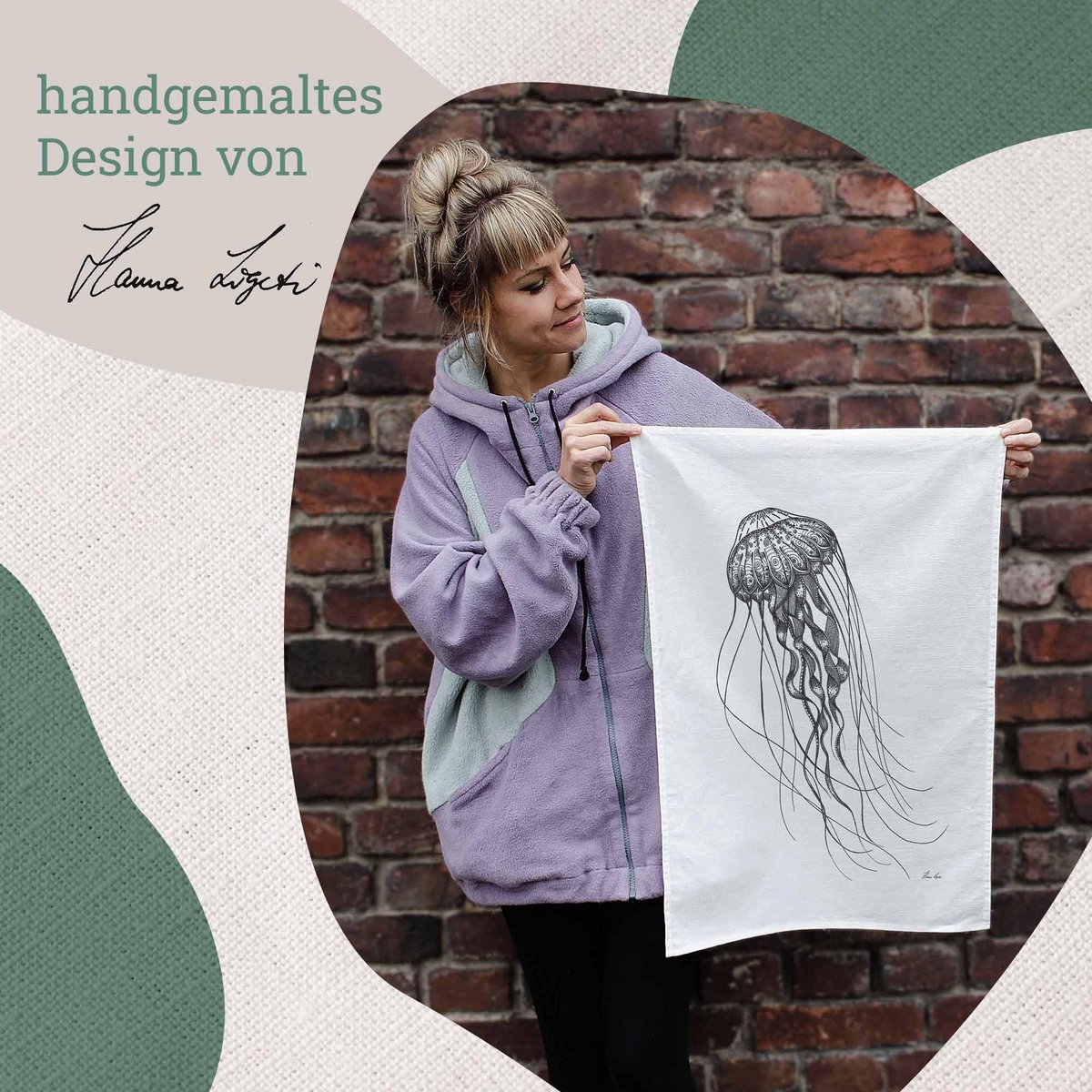 Tea towel - deep sea jellyfish