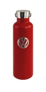 Volkswagen VW RVS Thermische Drinkfles, warm/koud, 735ml in Geschenkdoos - Logo/Rood