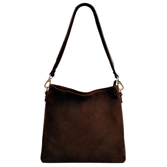 BOHO IBIZA BAG - Coral Ivory shoulder strap (70cm) + Suede bag (Cocoa)