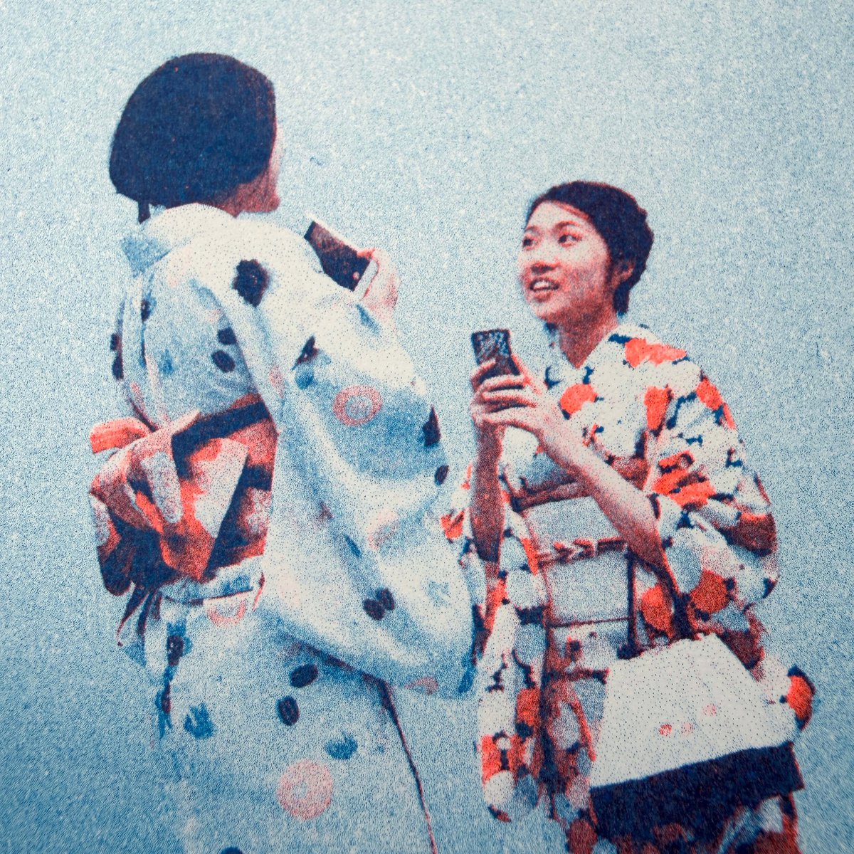 Pocztówka Riso, Japonia/Basen, risografia, DIN A6