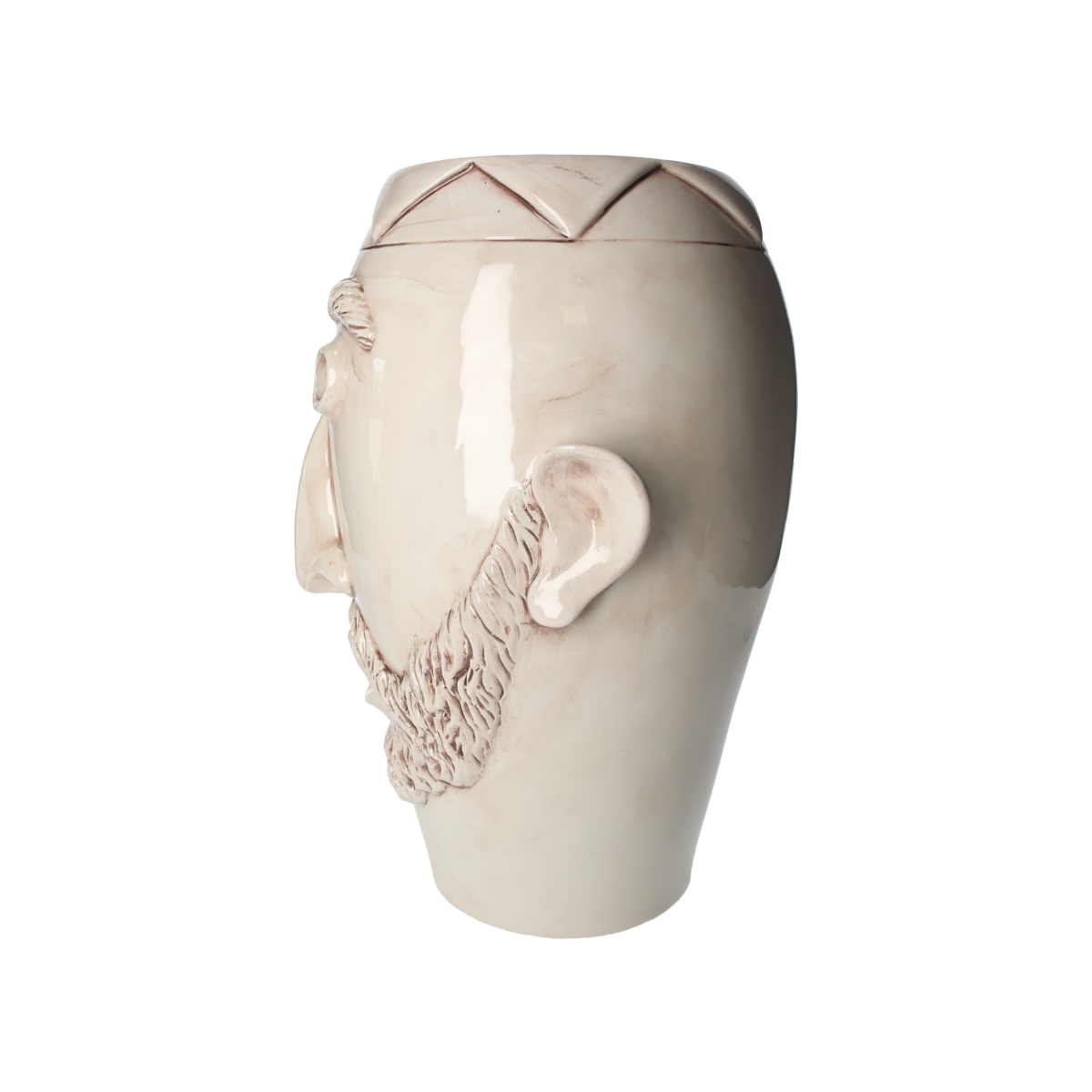 Antike Männerkopfvase, hergestellt in Italien, H 38 x Ø 30 cm