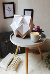Origami Table Lamp in EcoWood and Paper - size S