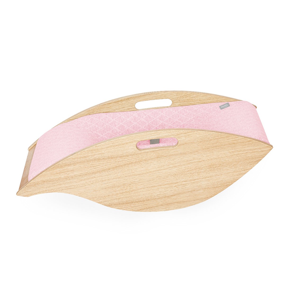 Baby bouncer oak, fabric pink