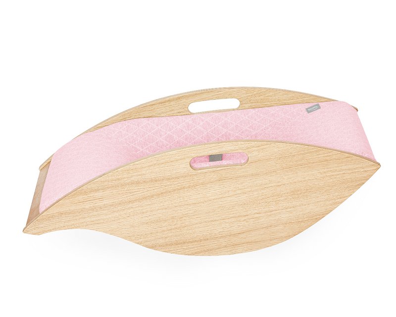 Baby bouncer oak, fabric pink