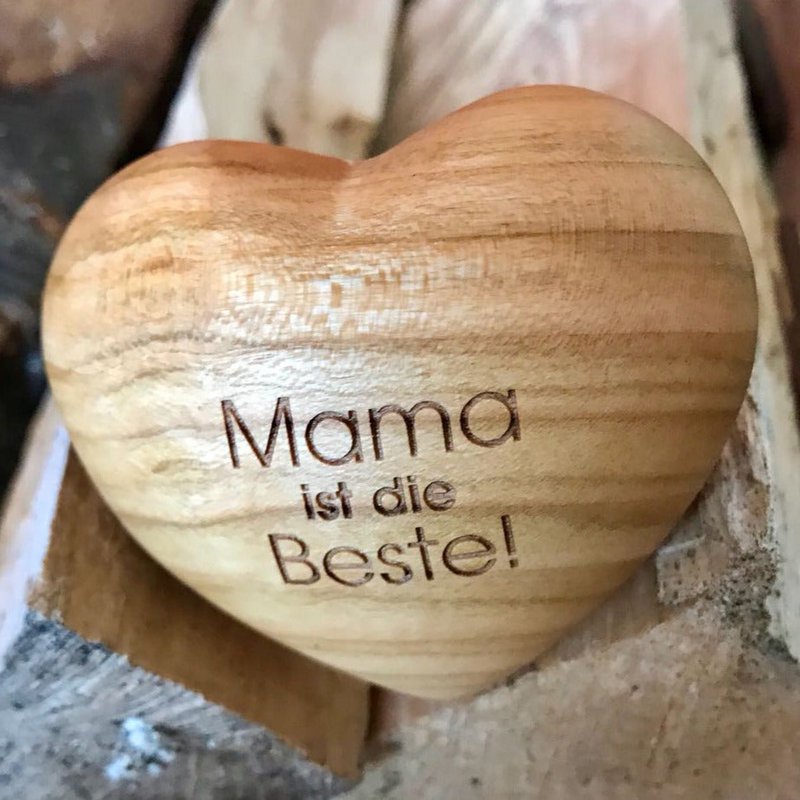 Dziękczynienie Drewniane serce Mama jest najlepsze!