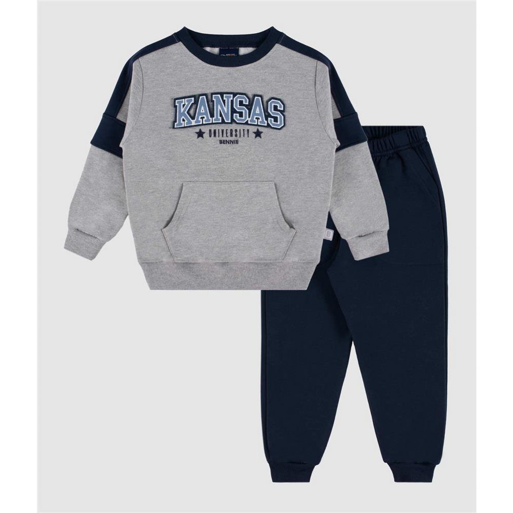 Set aus Sweatshirt und Jogginghose mit Kontrastdetail