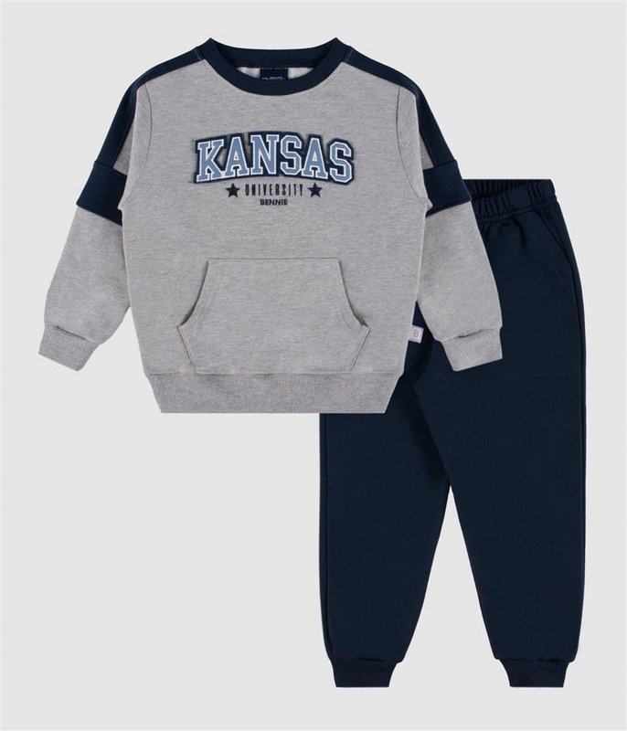 Set aus Sweatshirt und Jogginghose mit Kontrastdetail