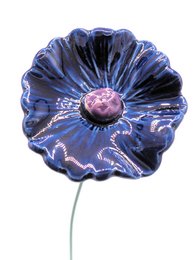 Fiore di fiordaliso in ceramica blu 5 cm